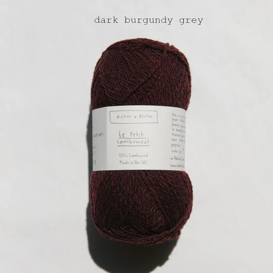 Le Petite Lambswool Dark Burgendy Grey